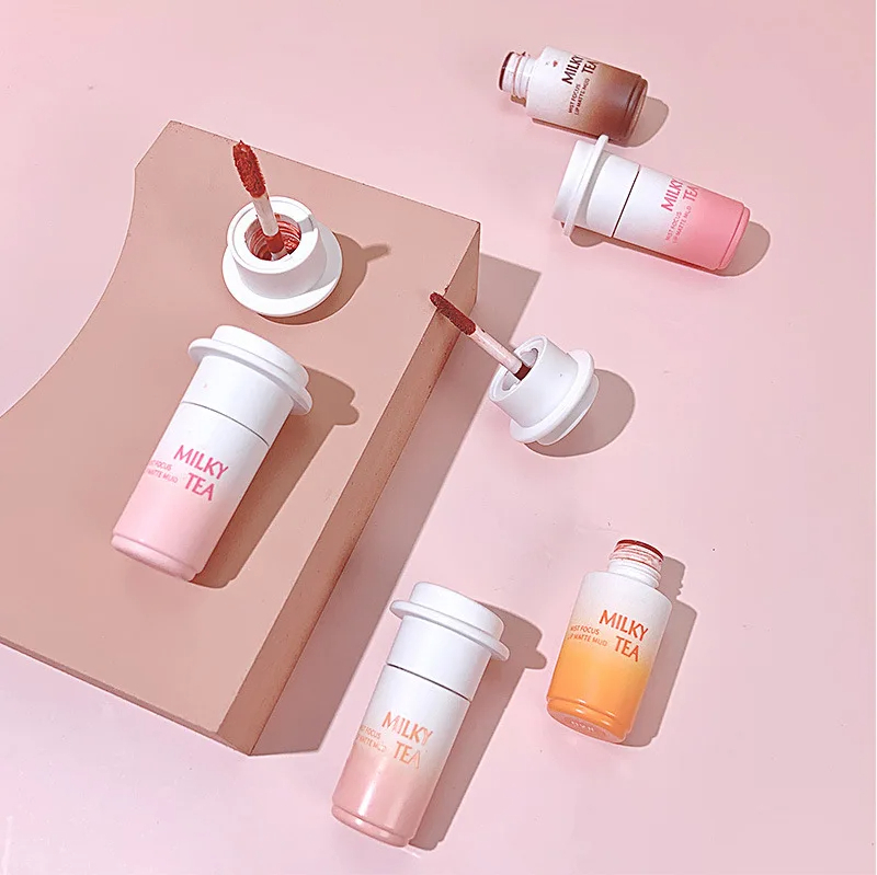رژلب مایع مات مخملی آمری کالر طرح میلکی  Americolor Milky Tea Lip Matte Mud