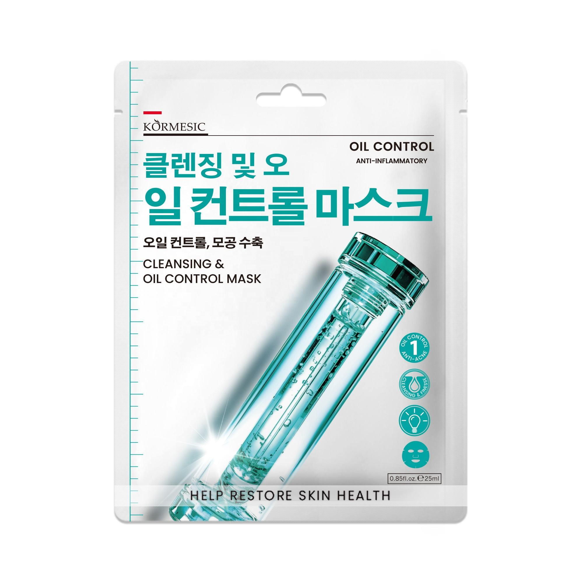 ماسک ورقه ای ضدجوش کورمسیک 25 گرم KORMESIC Cleansing & Oil Control Mask