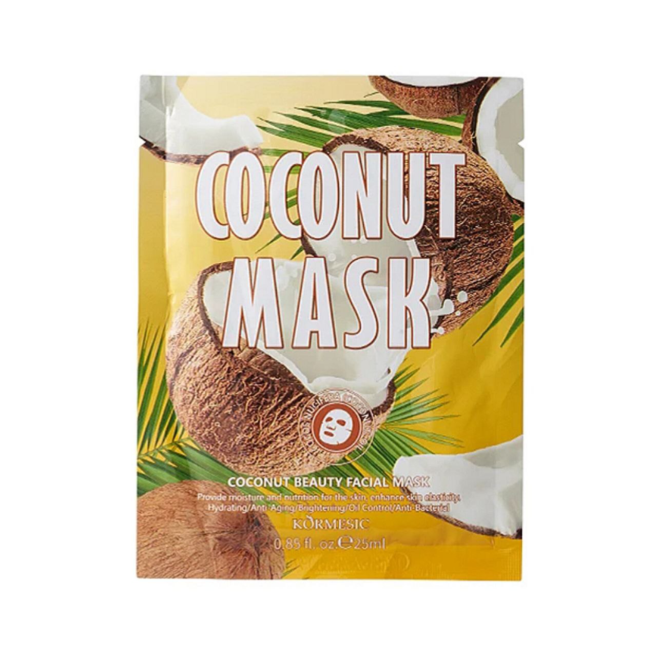 ماسک ورقه ای نارگیل کورمسیک 25گرم KORMESIC Coconut Beauty Facial Mask