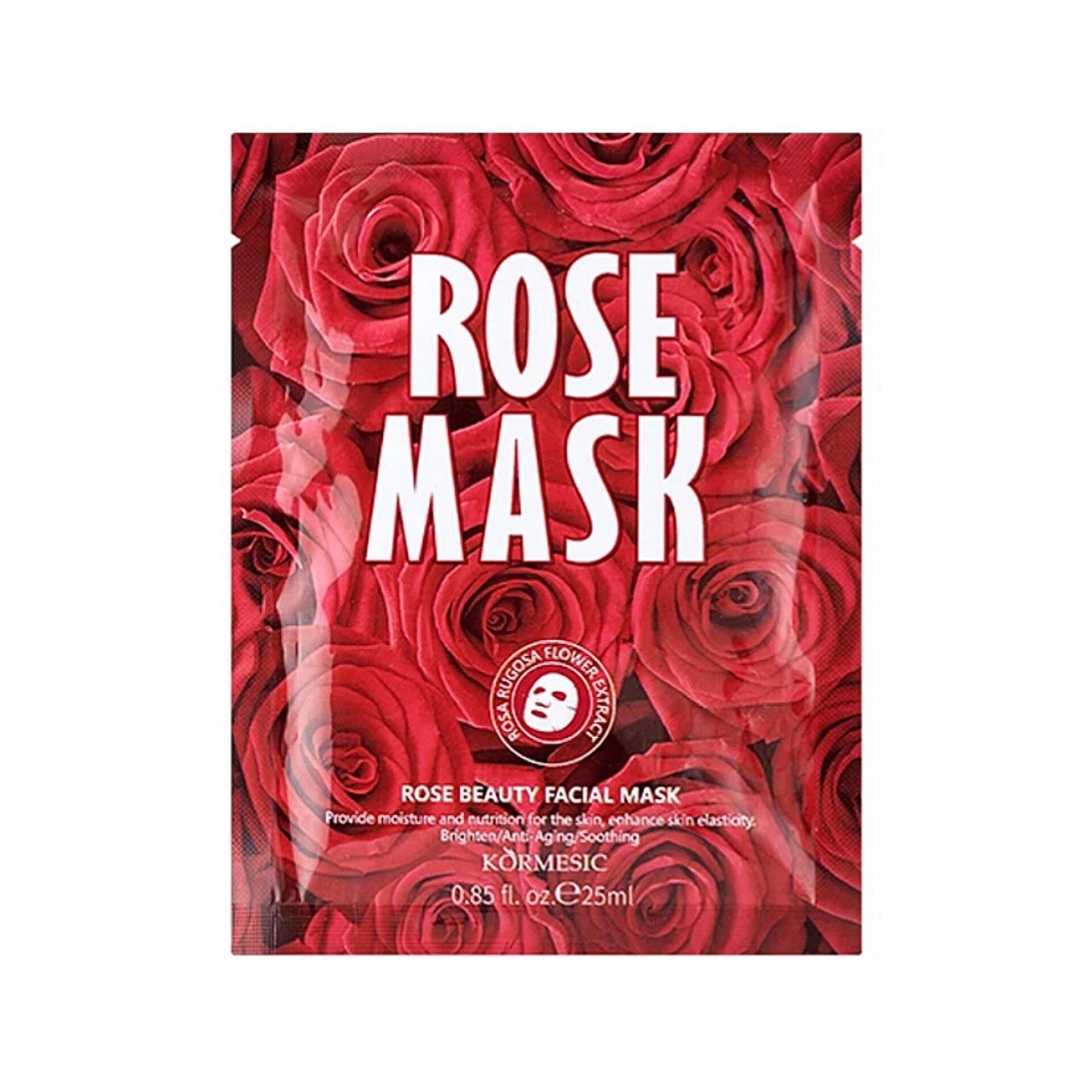 ماسک ورقه ای گل رز کورمسیک 25گرم KORMESIC Rose Beauty Facial Mask