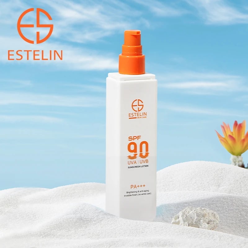 لوسیون ضد آفتاب روشن‌کننده و ضدپیری استلین 120گرم ESTELIN Brightening & Anti aging  Sunscreen Lotion SPF90