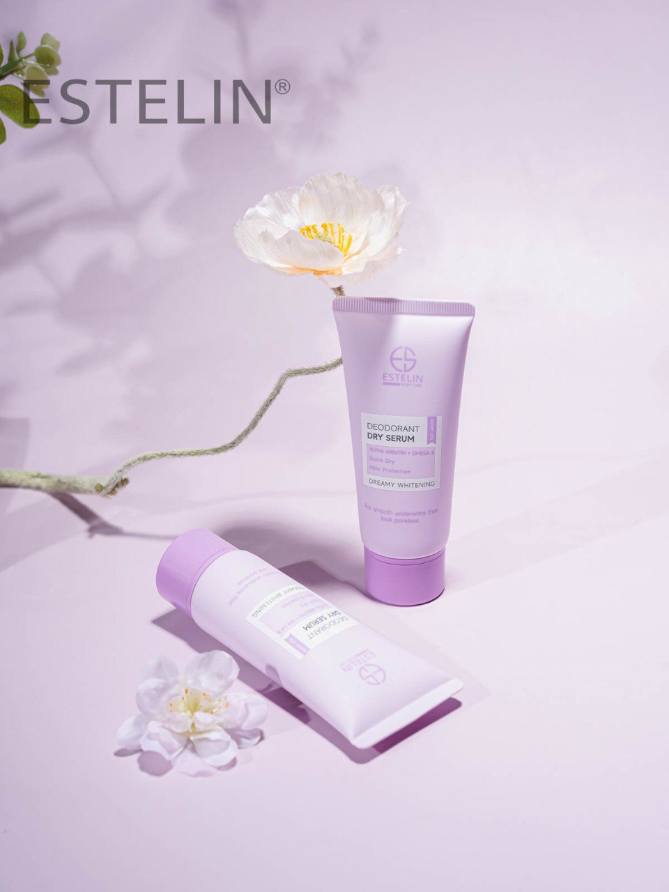 کرم دئودورانت ضدتعریق استلین مدل Dreamy Whitening حجم 60میل ESTELIN Dreamy Whitening Deodorant Dry Serum