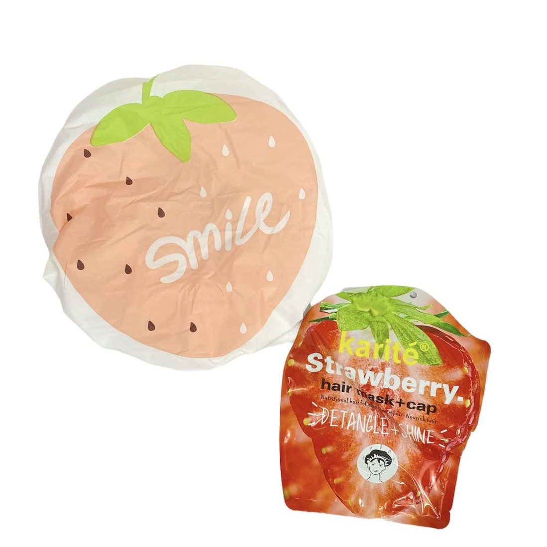 ماسک مو با کلاه توت فرنگی کاریته 25میل karite Strawberry hair mask cap