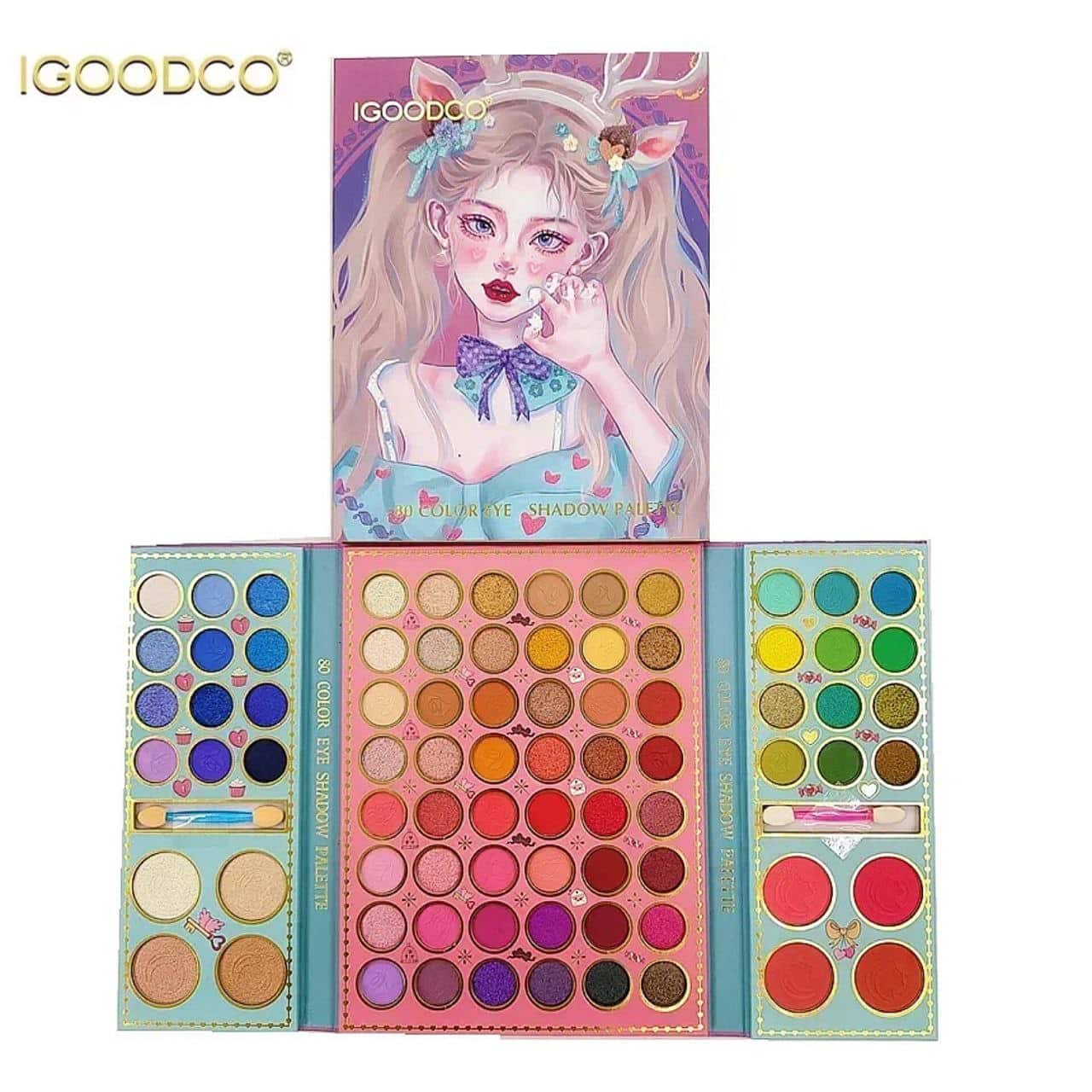 پالت آرایشی آی گود کو مدل شیکا 80 رنگ اورجینال IGOODCO 80 colors Eye & Face Palette