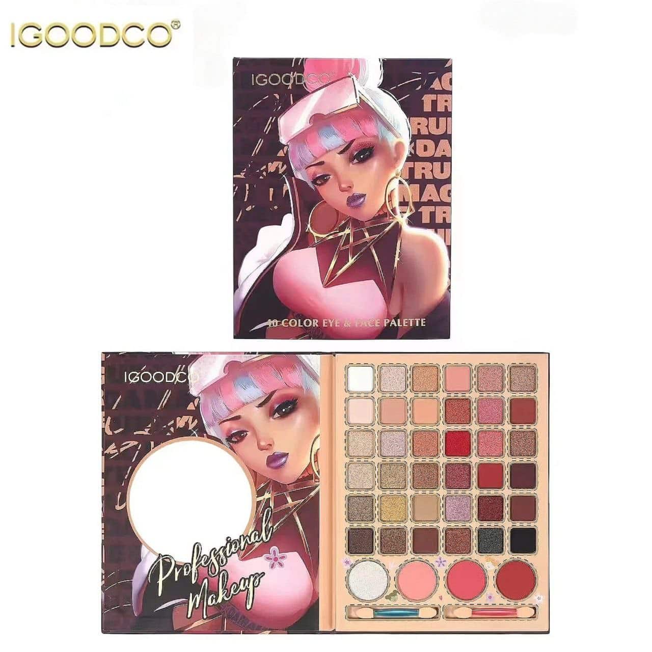 پالت آرایشی آی گود کو مدل میسا 40 رنگ اورجینال IGOODCO 40 colors Eye & Face Palette