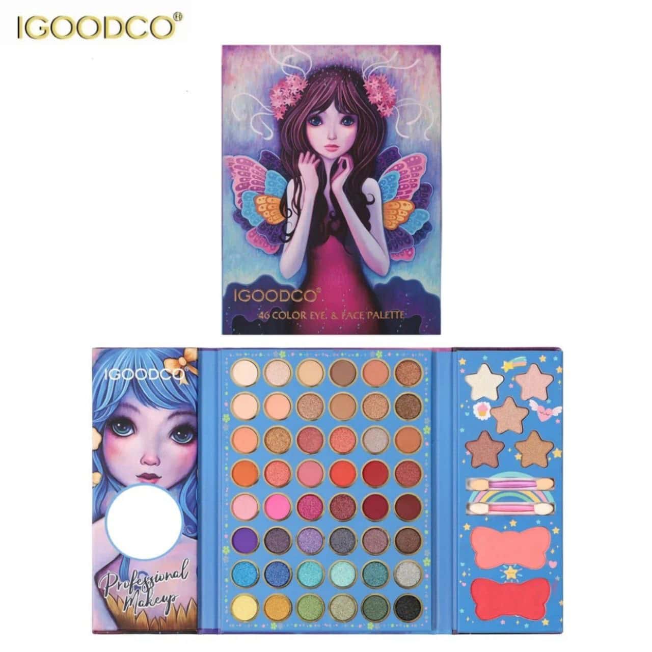 پالت آرایشی آی گود کو مدل پری 55 رنگ اورجینال IGOODCO 55 colors Eye & Face Palette