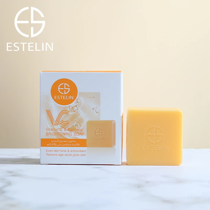 صابون ویتامین سی و زردچوبه استلین 100 گرم Estelin Vitamin C Turmeric Brightening Soap