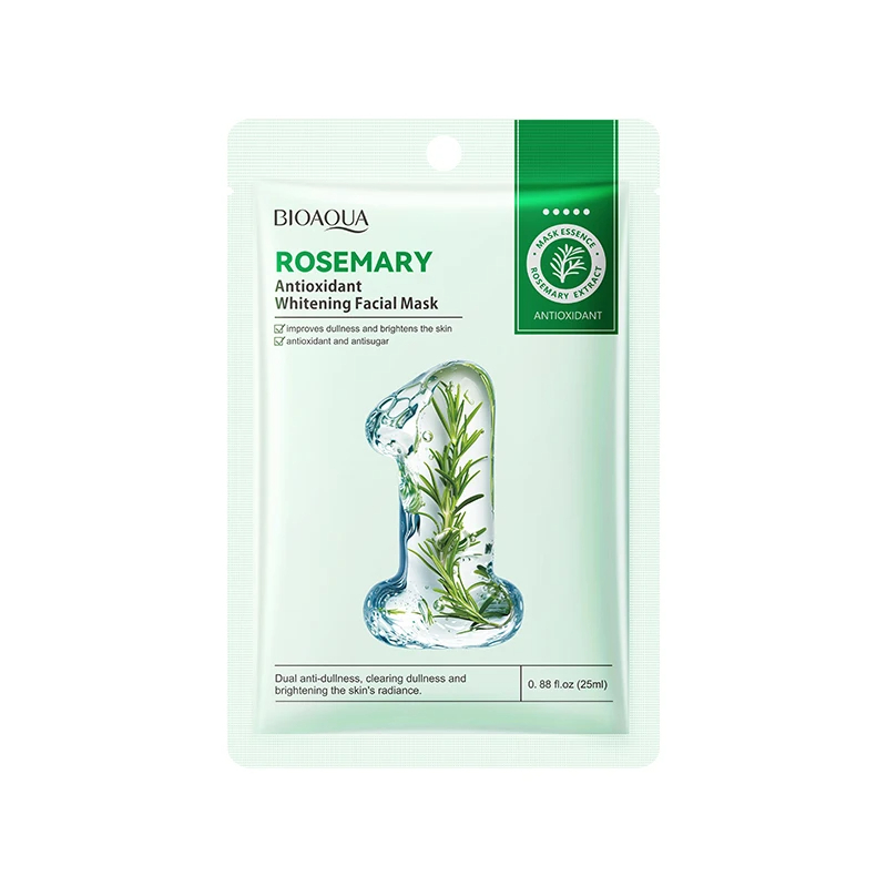 ماسک ورقه‌ ای رزماری بیوآکوا  25میل BIOAQUA ROSEMARY Antioxidant Whitening Facial Mask