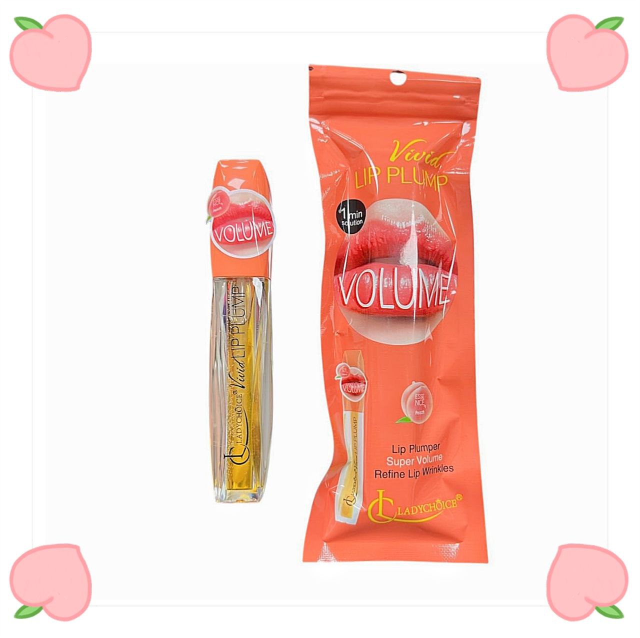 حجم دهنده لب هلویی لیدی چویس 3میل LADYCHOICE Peach Vivid LIP PLUMP