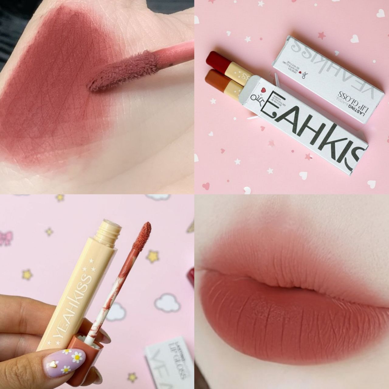 پک دوتایی رژ مایع یاهکیس طرح کبریت YEAHKISS Matchstick Duo Lip Gloss