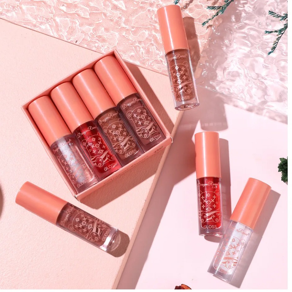پک ۴ عددی رژ و برق لب دراگون رانی 10میل Dragon Ranee 4pcs Lip Set