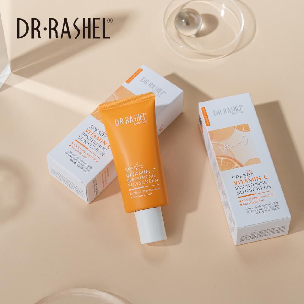 کرم ضدآفتاب روشن کننده ویتامین سی دکتر راشل اورجینال حجم 50گرم DR.RASHEL Vitamin C Brightening Sunscreen ++SPF50 PA